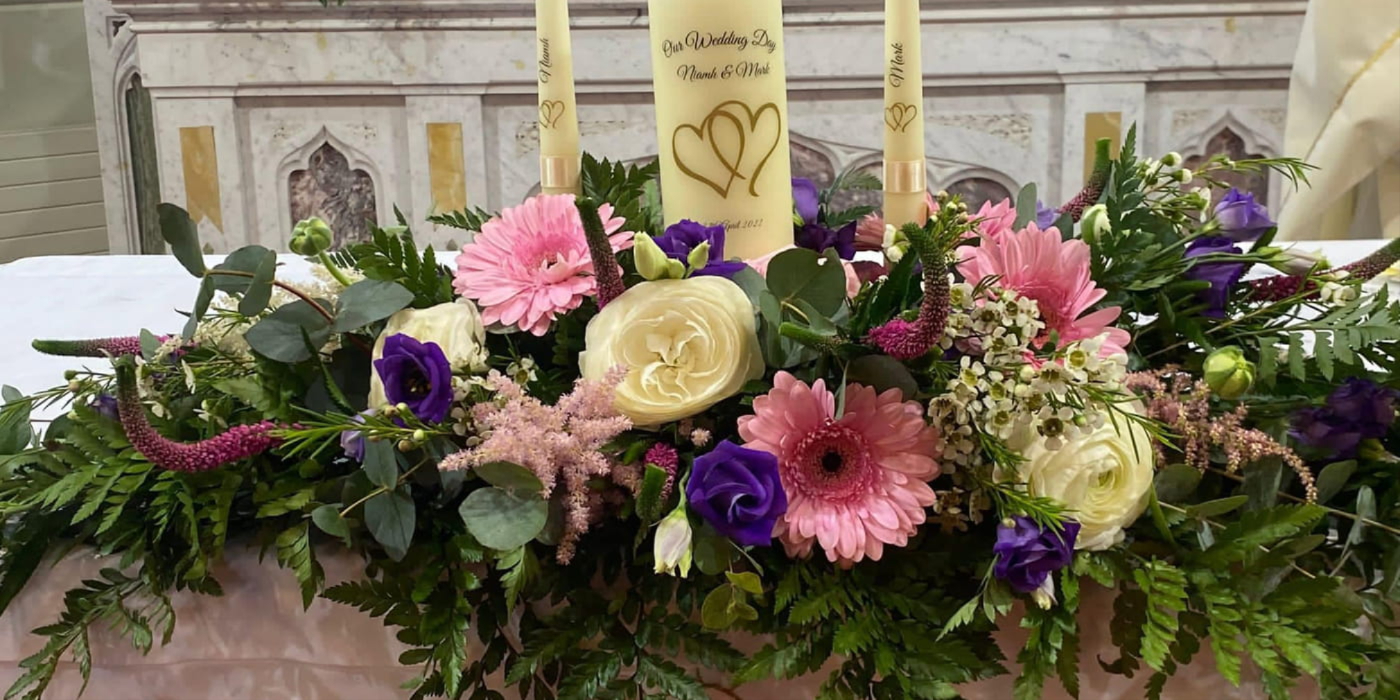 Wedding flowers created by K Flowers, florist in Tullamore, Co. Offaly