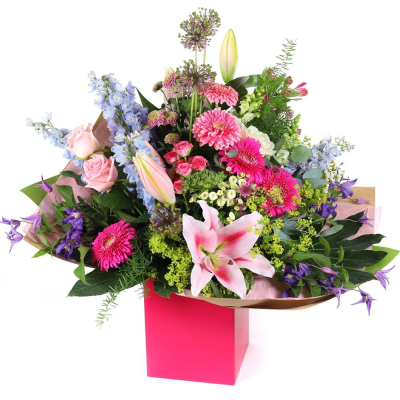 Pink Perfection - A luxurious hand-tied bouquet bursting with beautiful pink tones, perfect for making any occasion feel extra special.